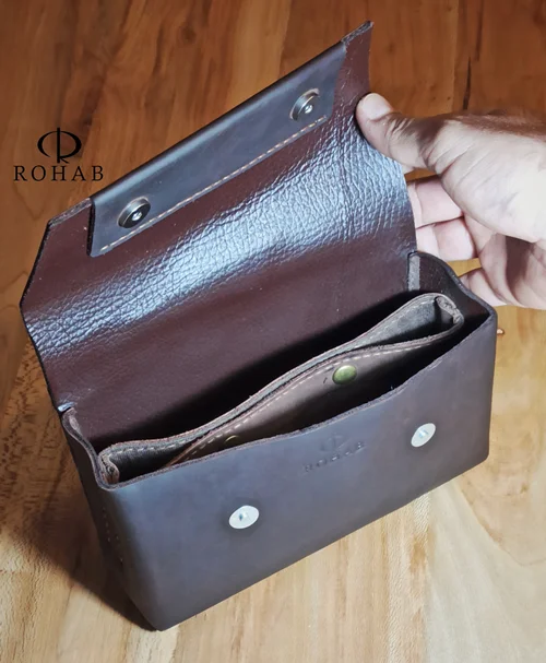 کیف پیپ چرم طبیعی دست دوز