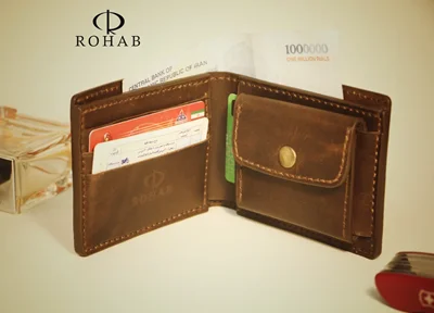 کیف پول p05 چرم طبیعی دست دوز