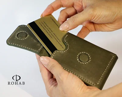 کیف پول p06 چرم طبیعی دست دوز