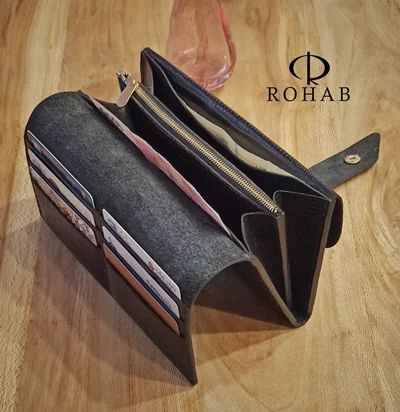کیف پول زنانه P03 چرم طبیعی دست دوز