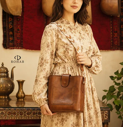 کیف زنانه «فروردین» چرم طبیعی دست دوز